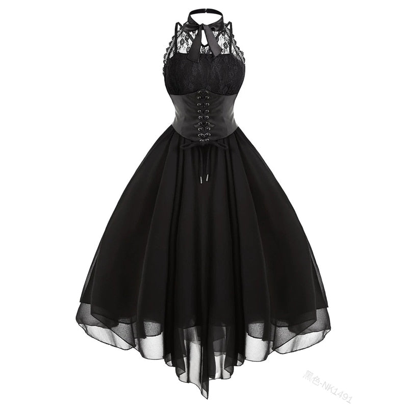 Vintage Gothic Korsett Swing Kleid