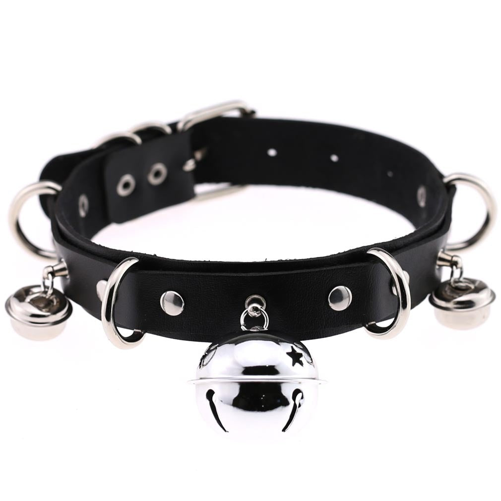 Black Cat Collar With Silver Bell GothicIndividual