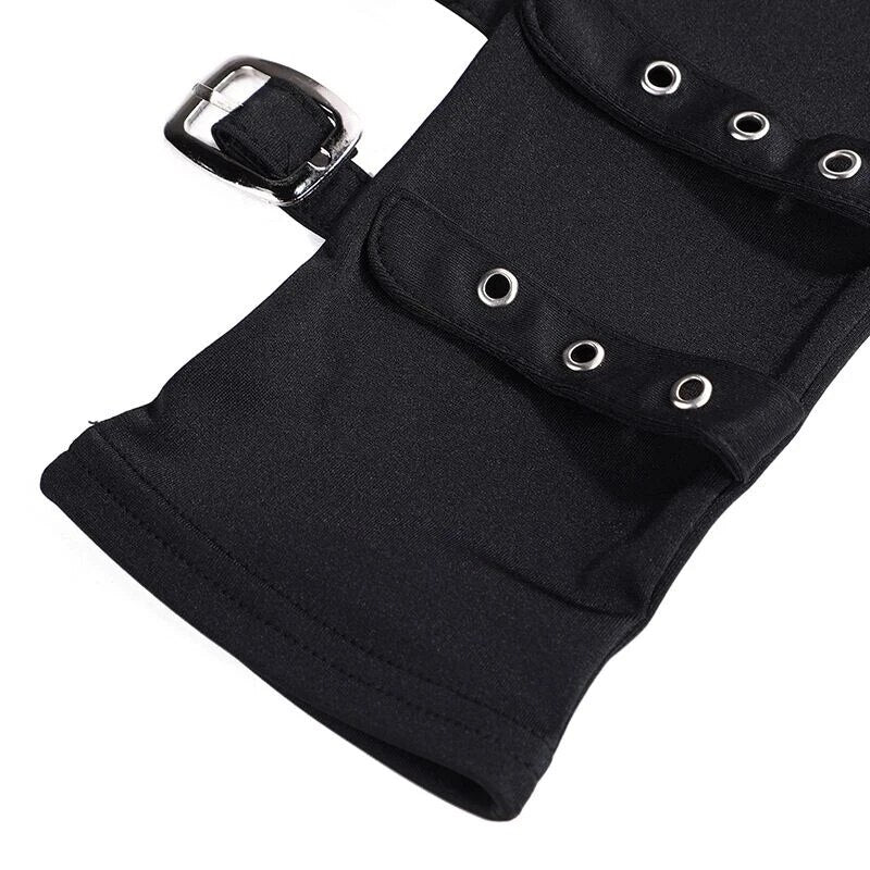 Black Buckle Detail Arm Cuffs