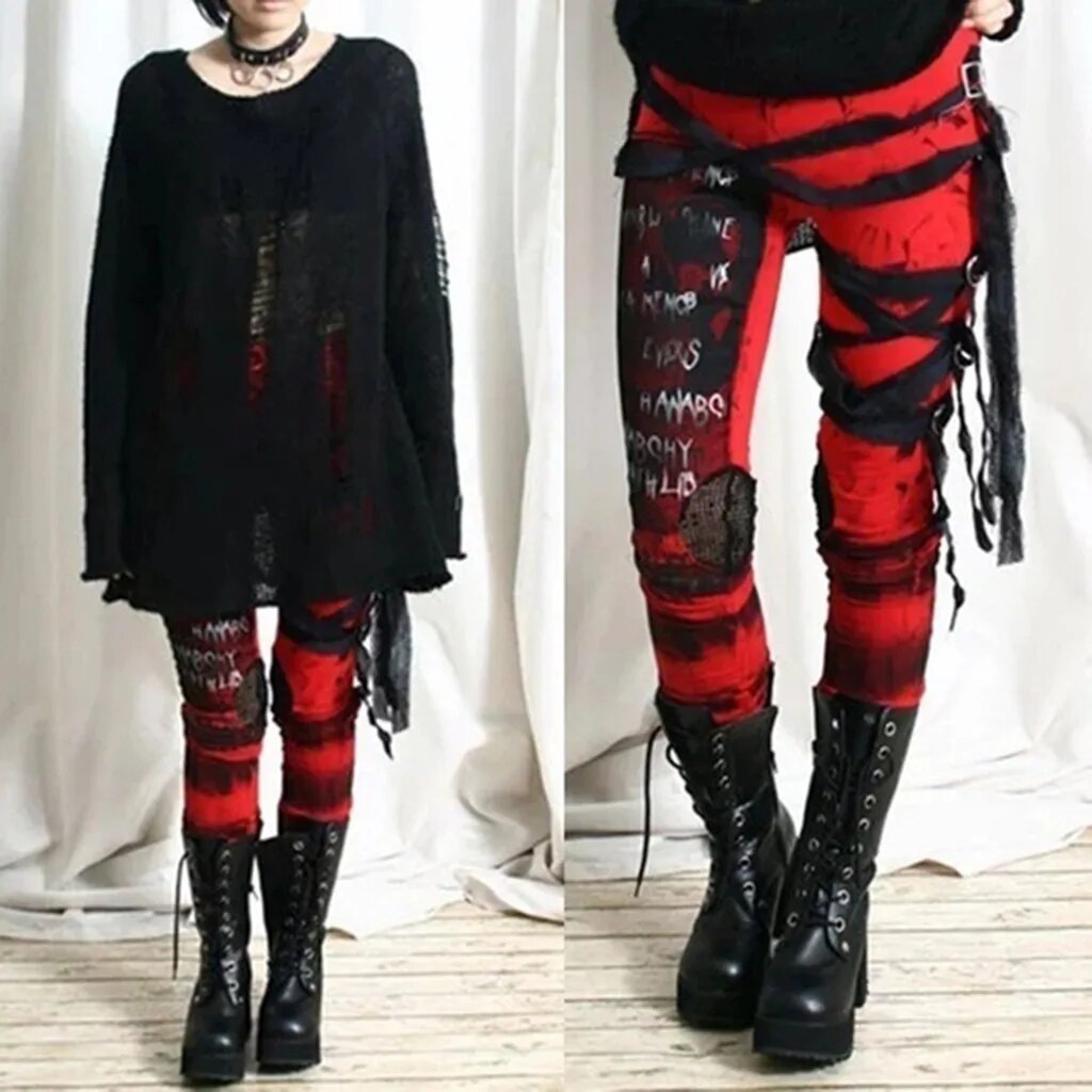 Gothic Punk Distressed Leggings
