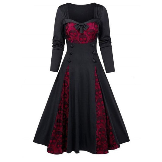 Steampunk Sweetheart Neckline Flared Dress