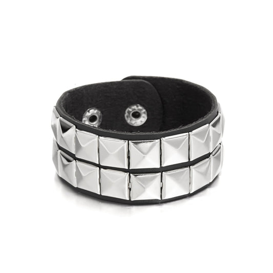 Silver Studded Cuff Bracelet