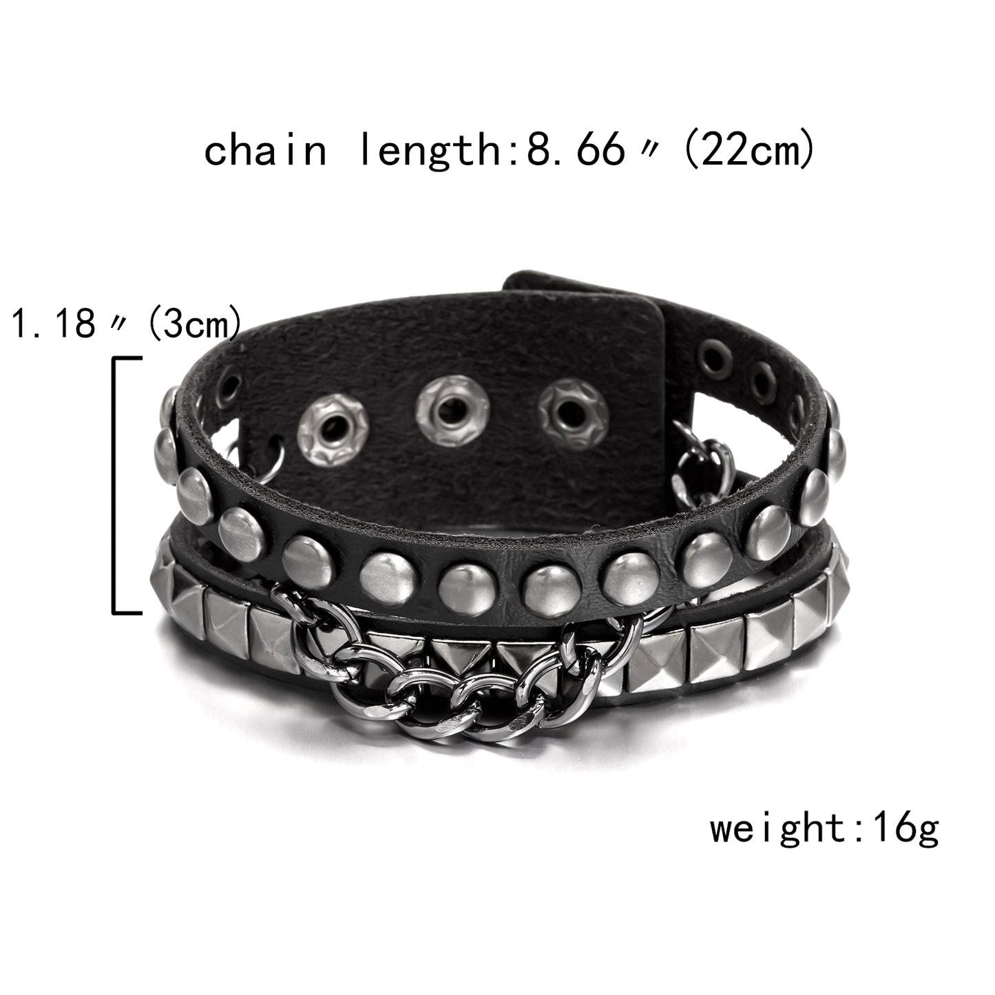 Double Stud Chain Bracelet