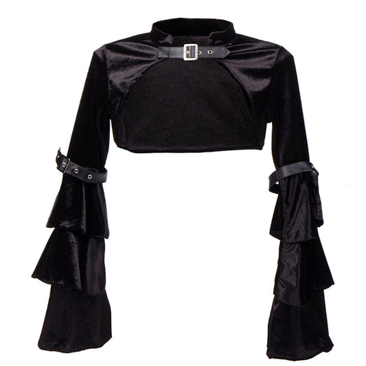 Black Velvet Layered Sleeve Shrug