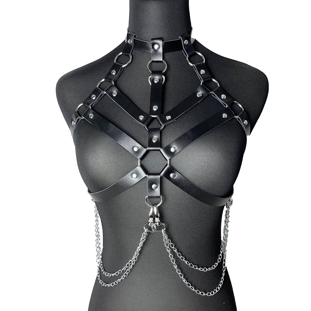 Black PU Emerson Body Harness