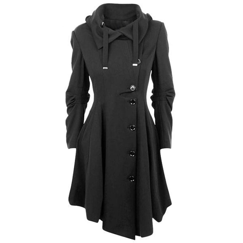 Button Up Hooded Duffle Coat