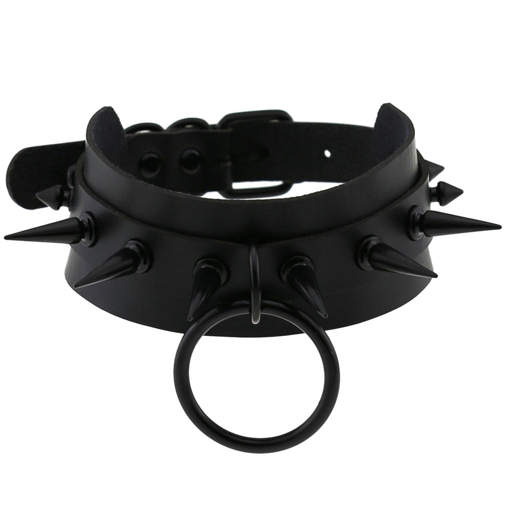 Matt Black Punk Spike Collar