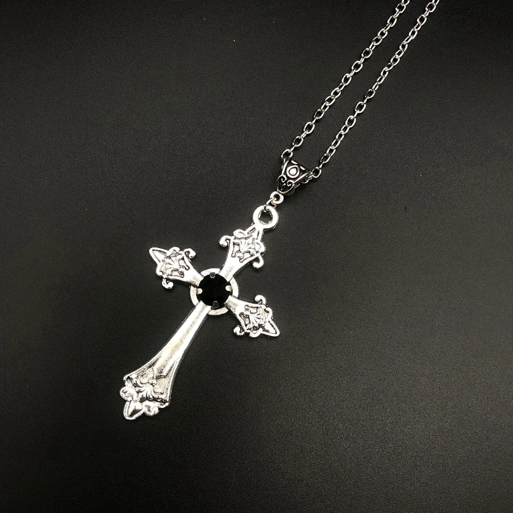Large Silver Cross Pendant & Chain